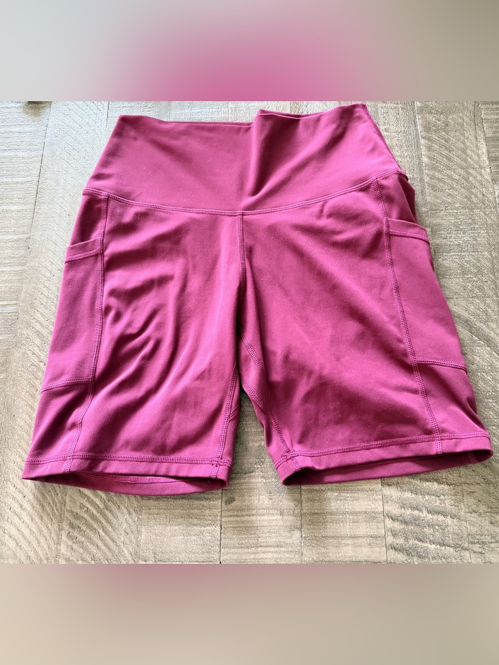 Colorful Koala Maroon Biker Shorts with Pockets